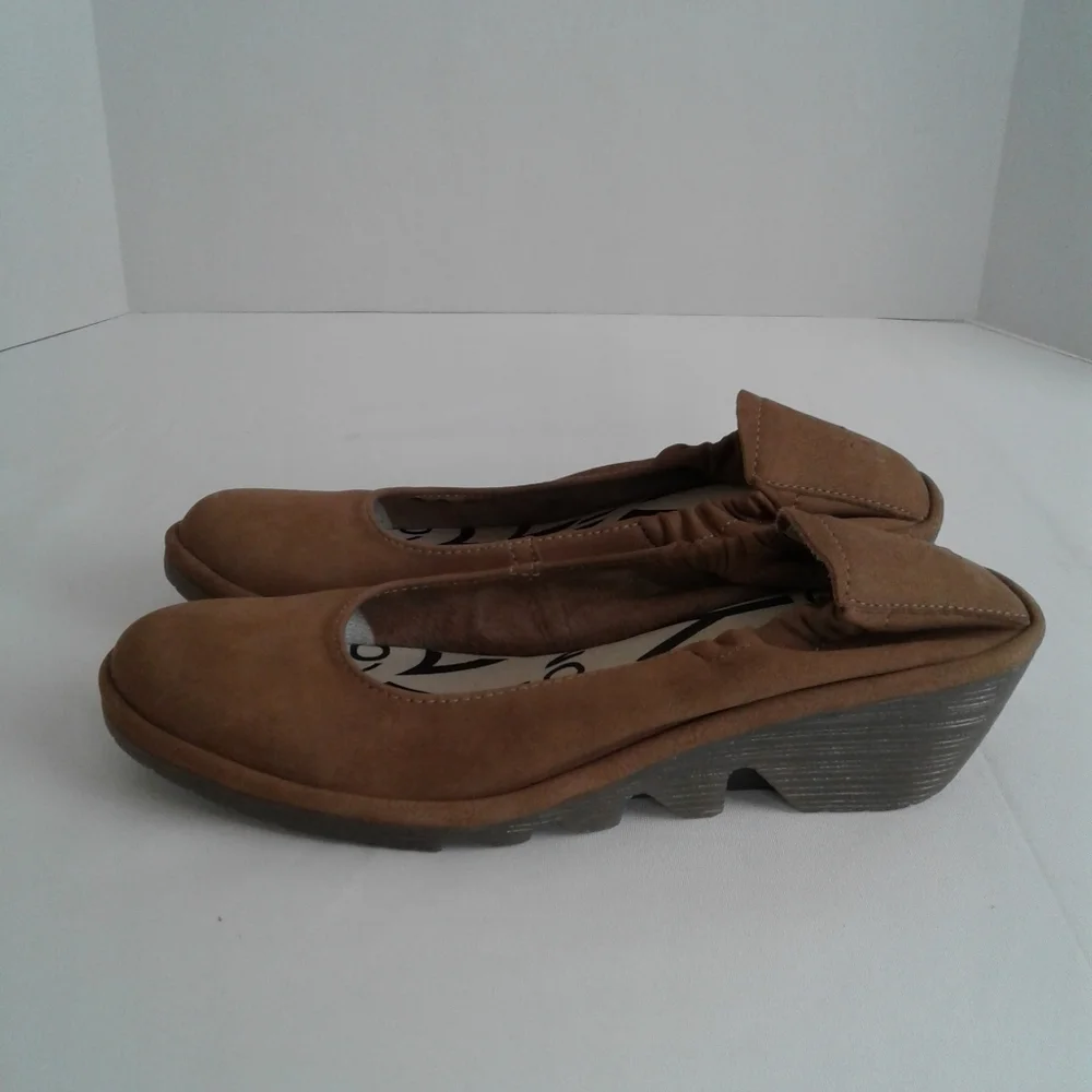 Fly London Yala Wedge Brown Suede Slip-On Size 38 US Women’s 7.5–8
